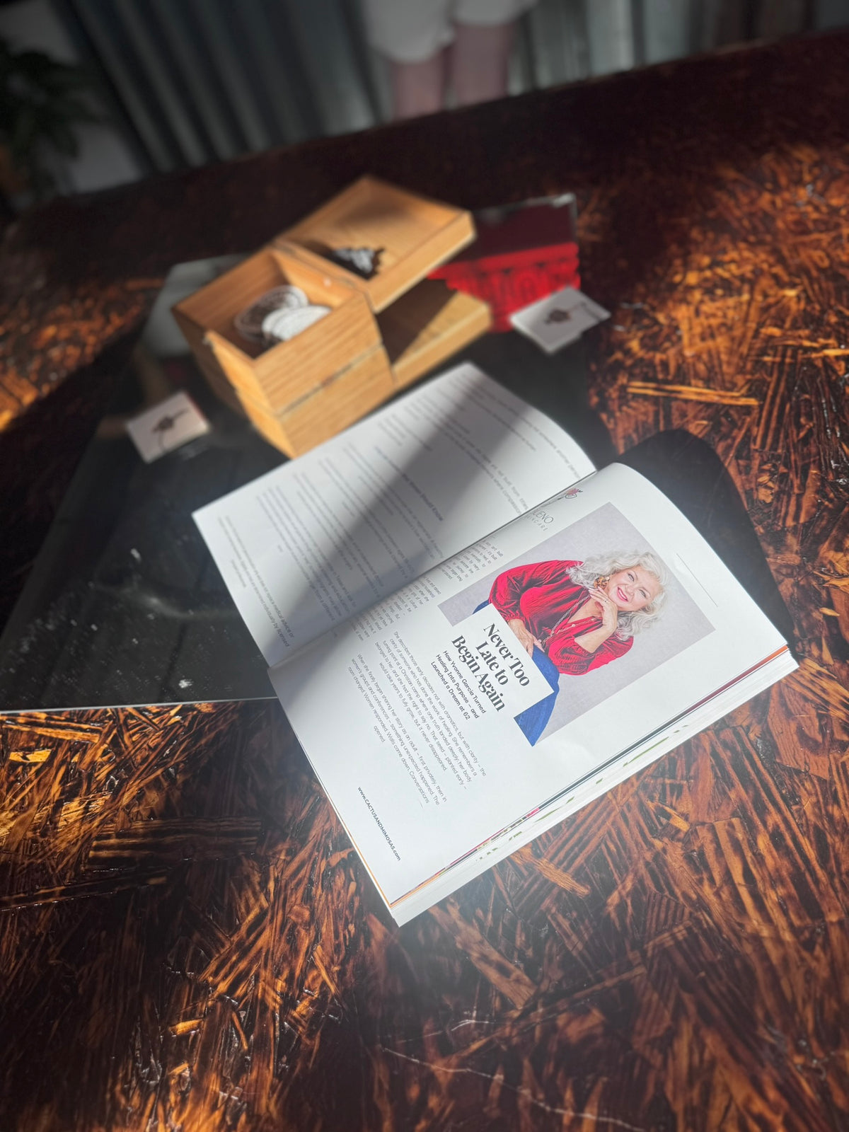 Yvonne Garcia featured in Cactus and Mimosas magazine — Never Too Late to Begin Again